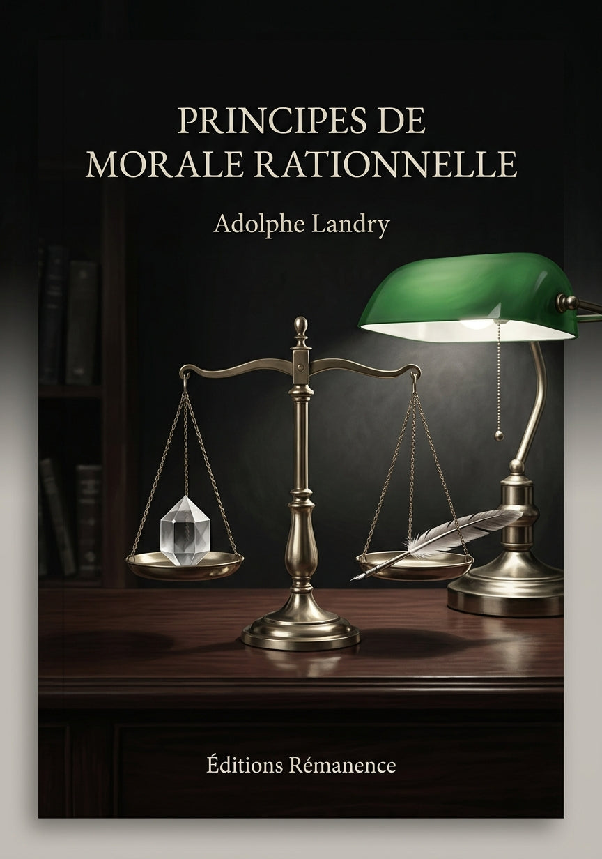 Livre Principes de morale rationnelle par Adolphe Landry - Couverture - Editions Remanence