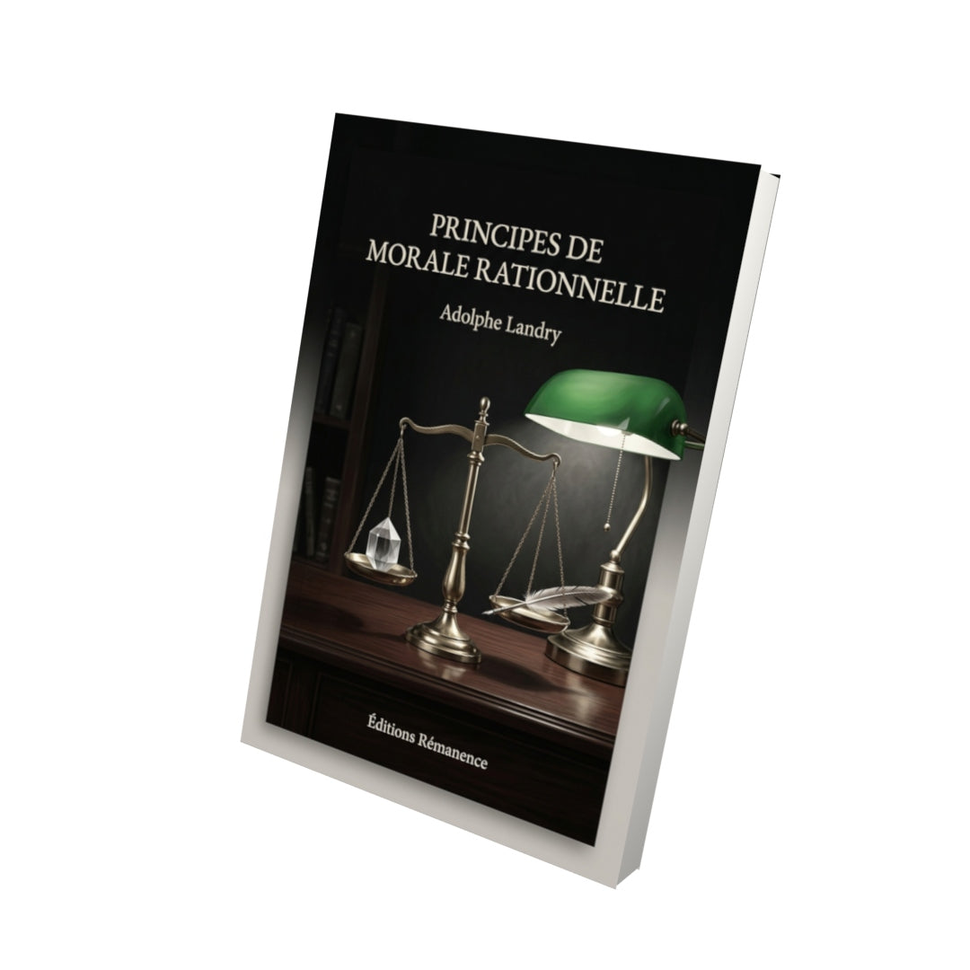 Livre Principes de morale rationnelle par Adolphe Landry - Vue 3D - Editions Remanence