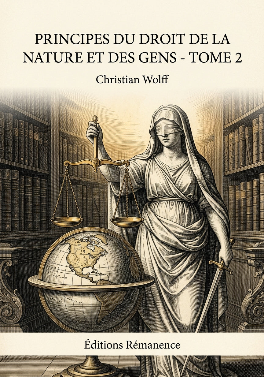Livre Principes du droit de la nature et des gens - Tome 2 par Christian Wolff - Couverture - Editions Remanence