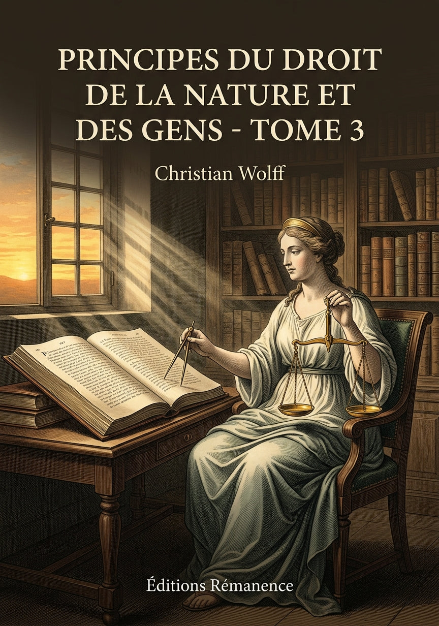 Livre Principes du droit de la nature et des gens - Tome 3 par Christian Wolff - Couverture - Editions Remanence