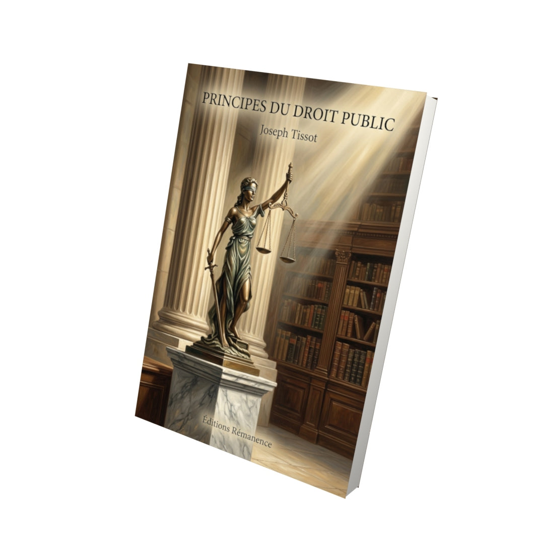 Livre Principes du droit public par Joseph Tissot - Vue 3D - Editions Remanence