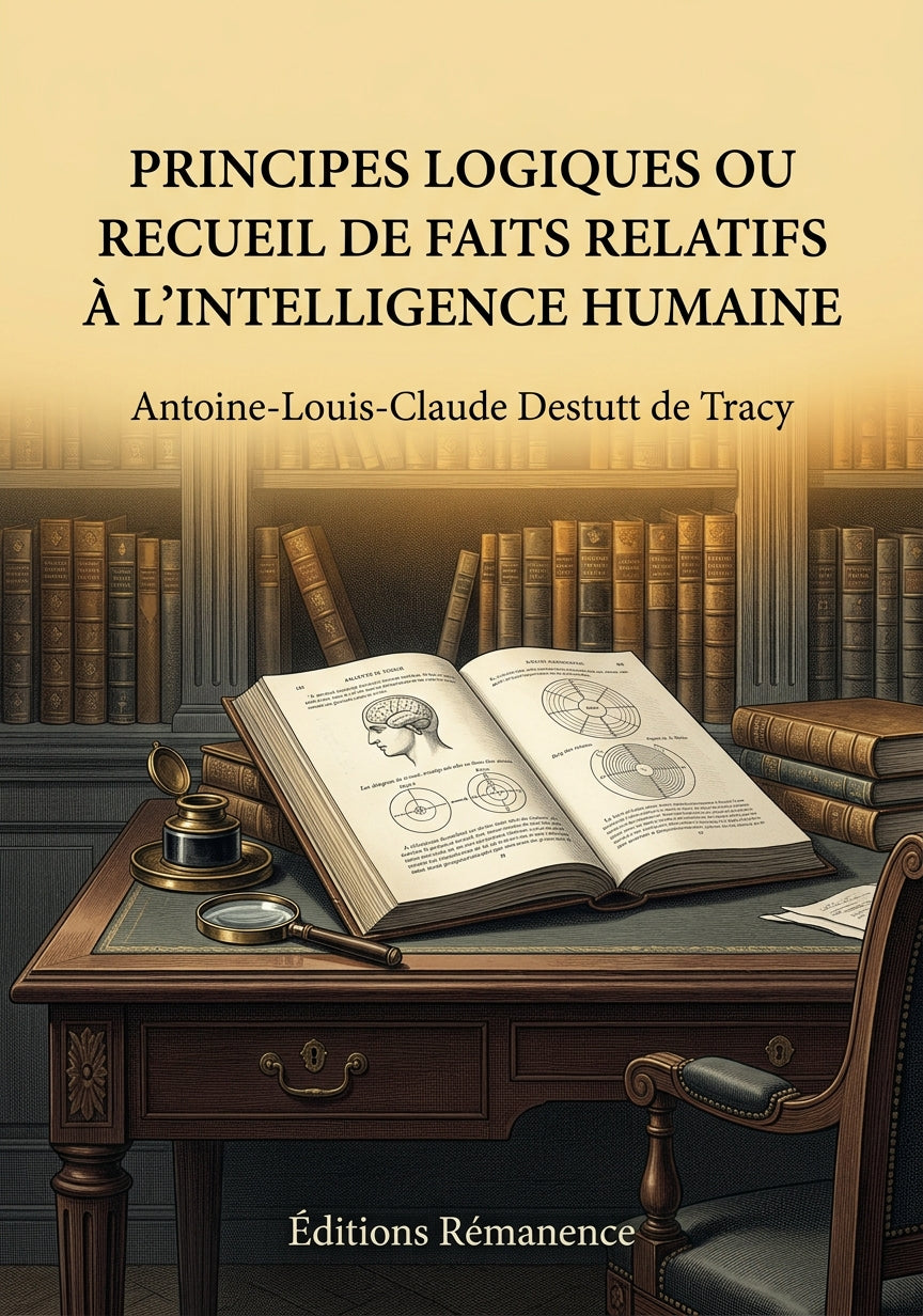 Livre Principes logiques ou Recueil de faits relatifs à l’intelligence humaine par Antoine-Louis-Claude Destutt de Tracy - Couverture - Editions Remanence