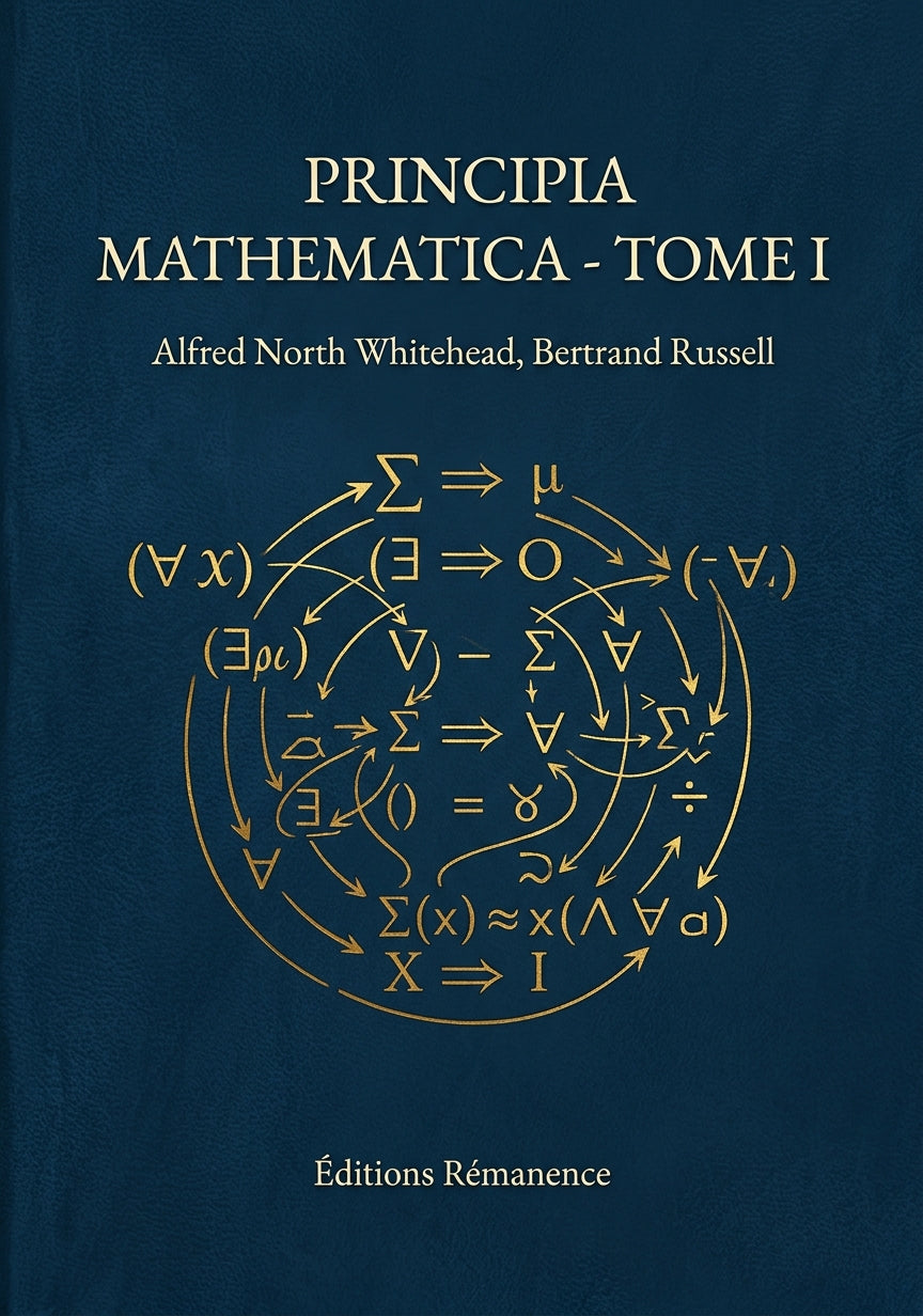 Livre Principia Mathematica - Tome I par Alfred North Whitehead, Bertrand Russell - Couverture - Editions Remanence