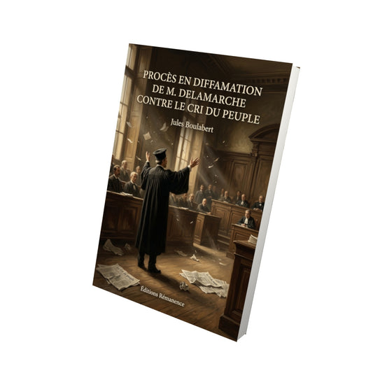 Livre Procès en diffamation de M. Delamarche contre le Cri du peuple par Jules Boulabert - Vue 3D - Editions Remanence