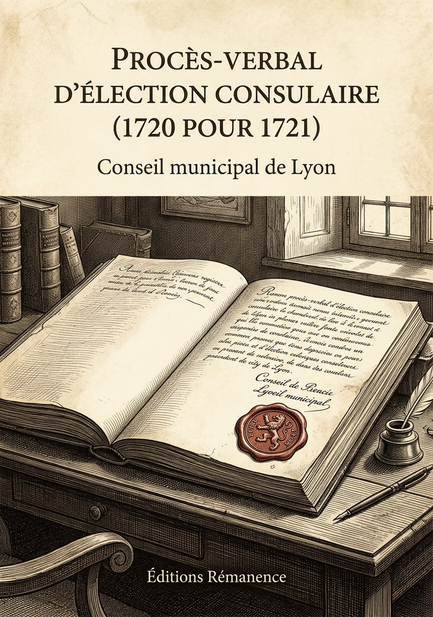 Livre Procès-verbal d'élection consulaire (1720 pour 1721) par Conseil municipal de Lyon - Couverture - Editions Remanence