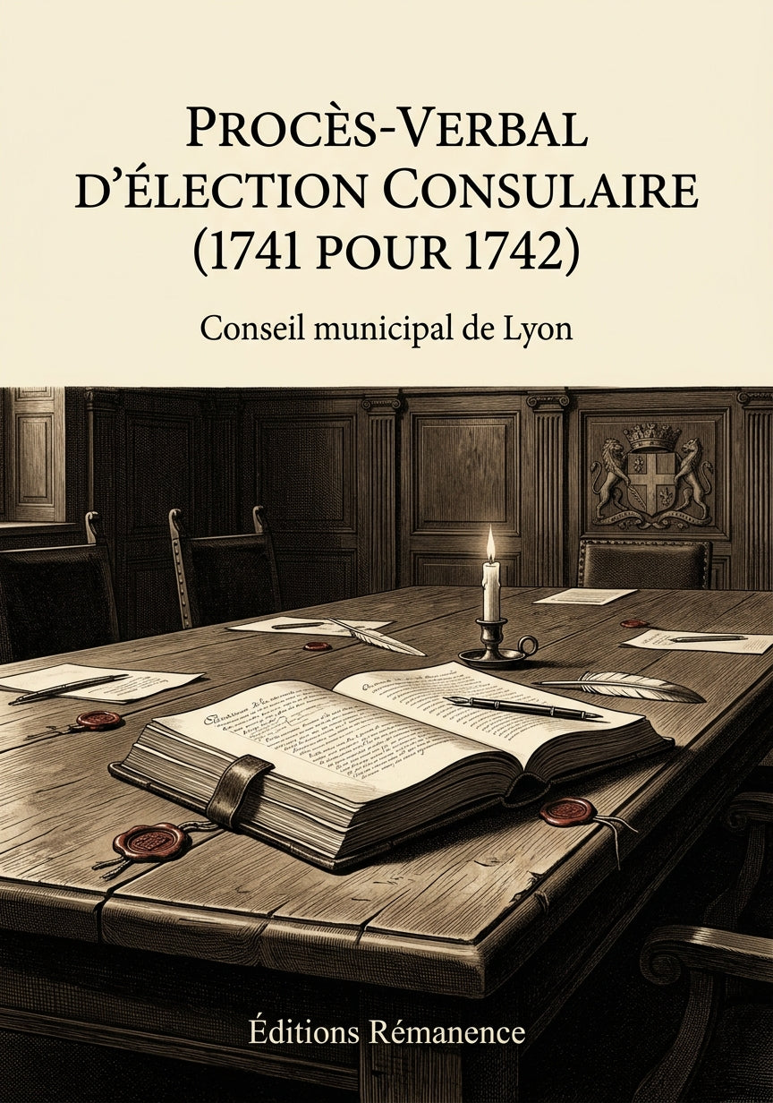 Livre Procès-verbal d'élection consulaire (1741 pour 1742) par Conseil municipal de Lyon - Couverture - Editions Remanence