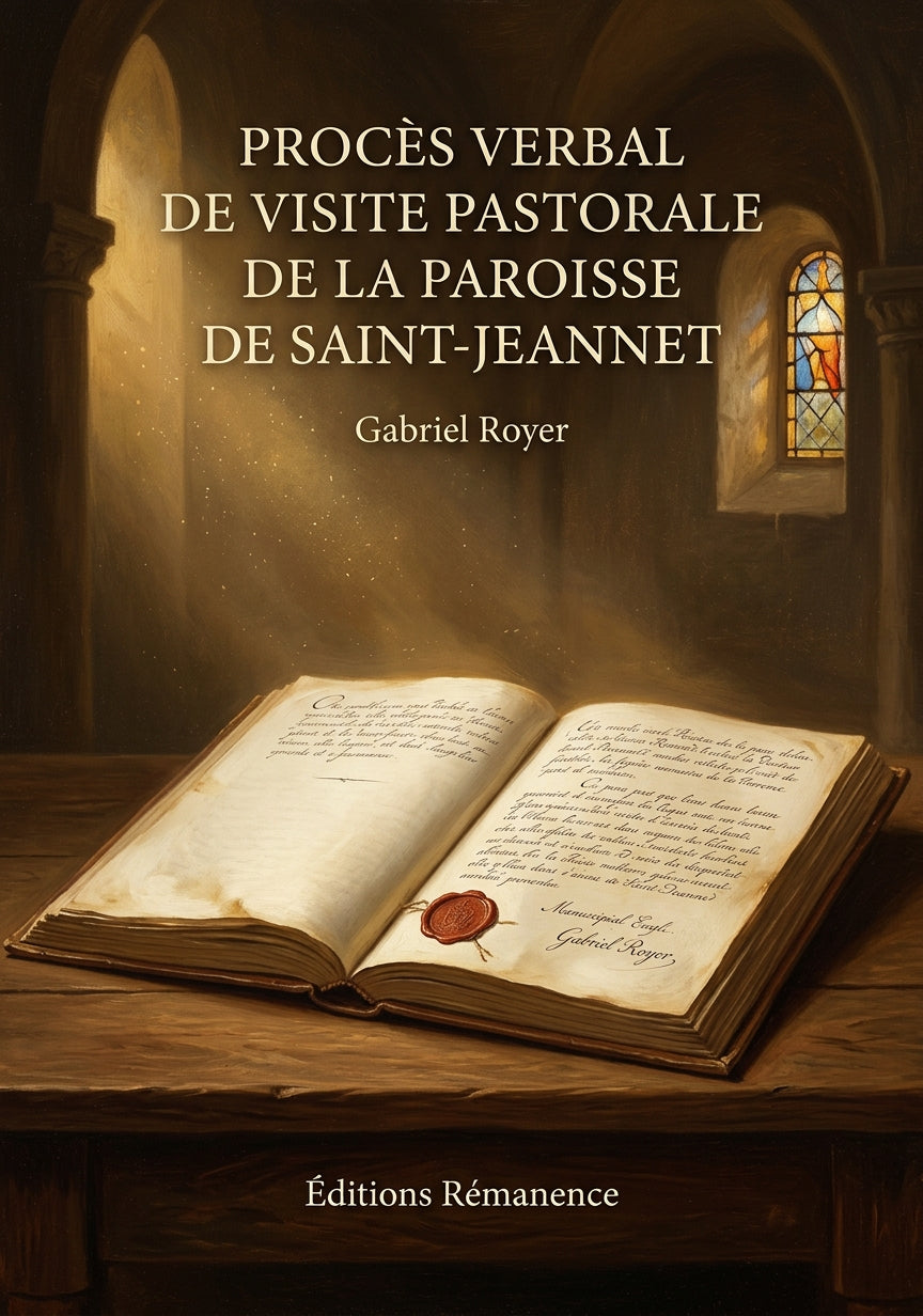 Livre Procès verbal de visite pastorale de la paroisse de Saint-Jeannet par Gabriel Royer - Couverture - Editions Remanence
