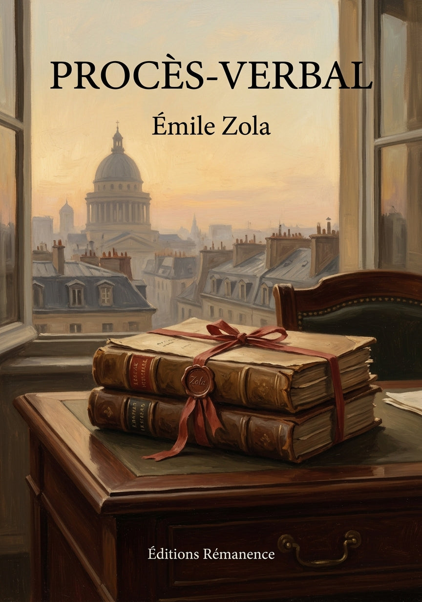 Livre Procès-verbal par Émile Zola - Couverture - Editions Remanence