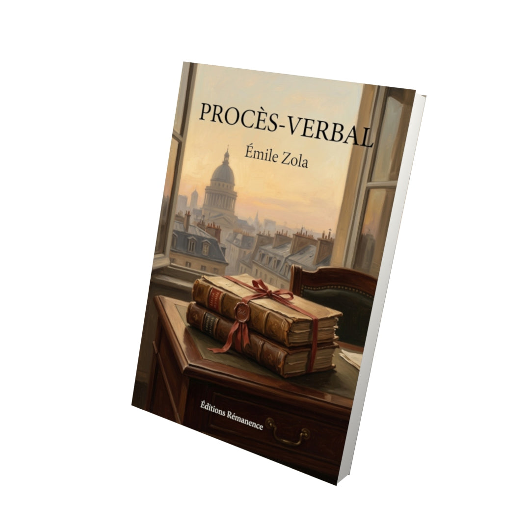 Livre Procès-verbal par Émile Zola - Vue 3D - Editions Remanence