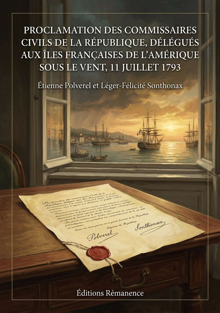 Livre Proclamation des commissaires civils de la République, délégués aux Îles françaises de l’Amérique sous le vent, 11 juillet 1793 par Étienne Polverel et Léger-Félicité Sonthonax - Couverture - Editions Remanence