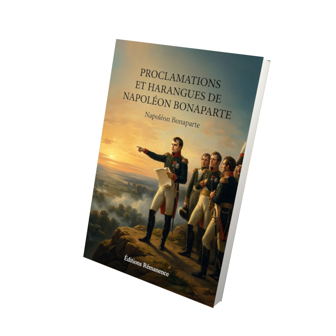Livre Proclamations et harangues de Napoléon Bonaparte par Napoléon Bonaparte - Vue 3D - Editions Remanence