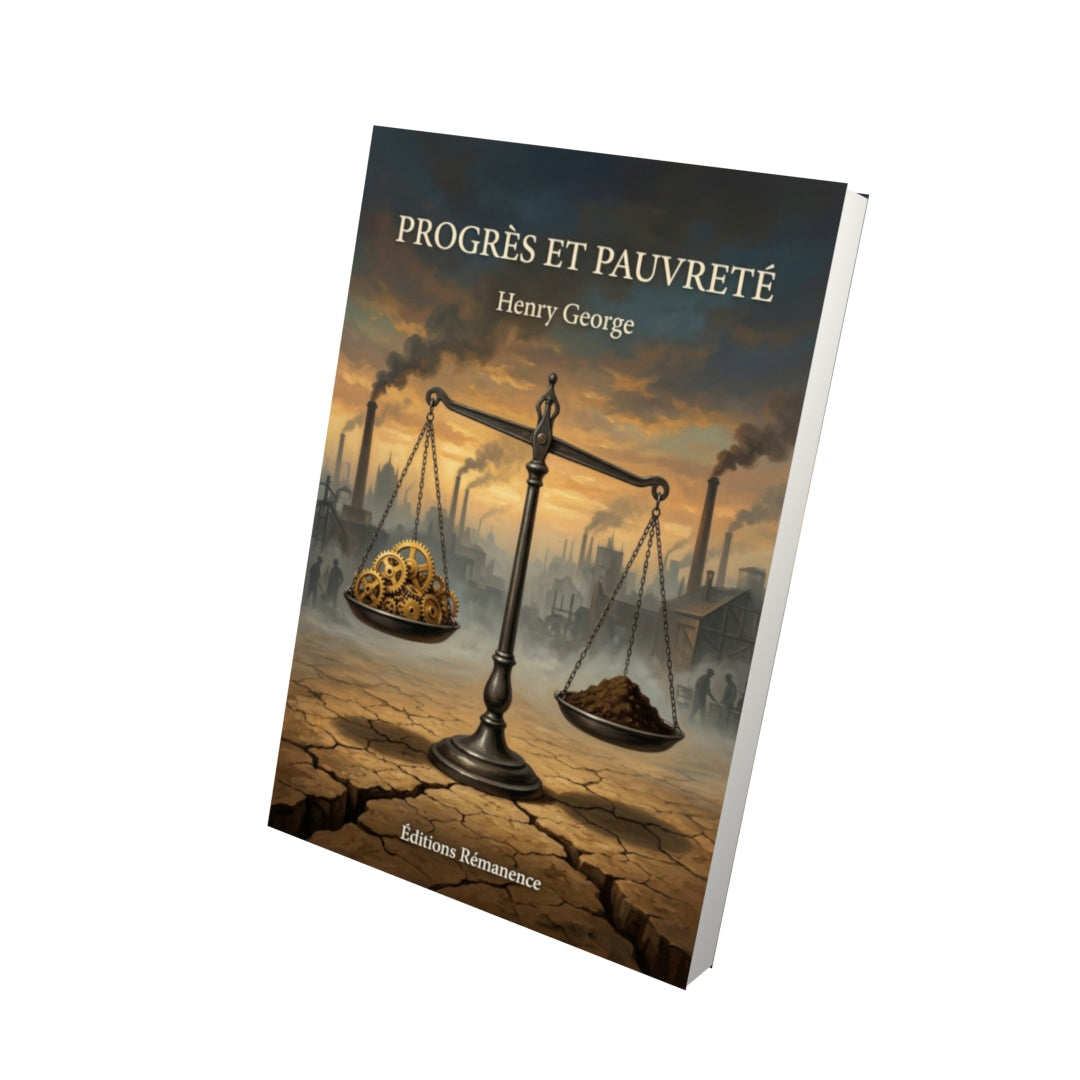 Livre Progrès et Pauvreté par Henry George - Vue 3D - Editions Remanence