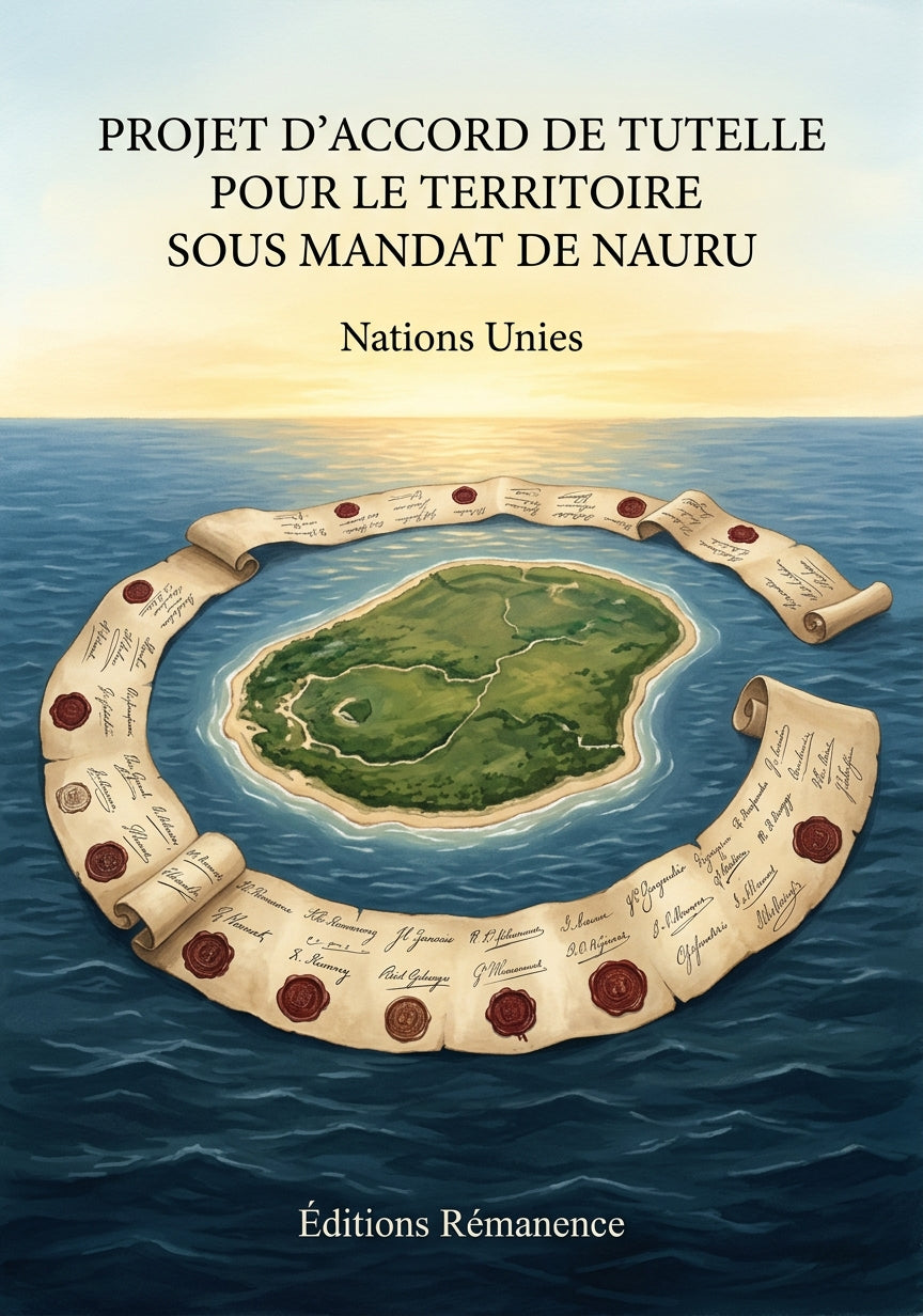 Livre Projet d’accord de tutelle pour le territoire sous mandat de Nauru par Nations Unies - Couverture - Editions Remanence