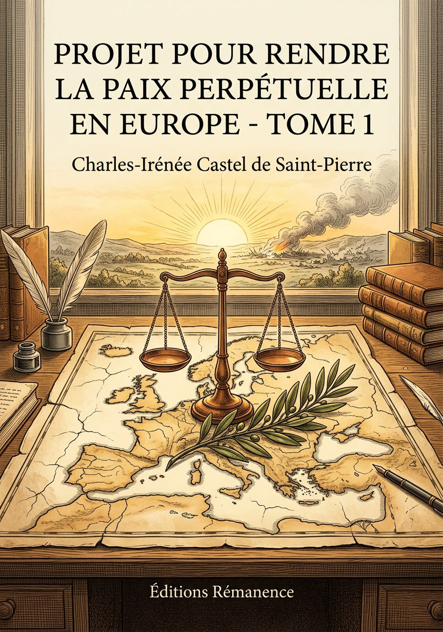 Livre Projet pour rendre la paix perpétuelle en Europe - Tome 1 par Charles-Irénée Castel de Saint-Pierre - Couverture - Editions Remanence