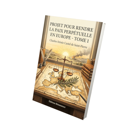 Livre Projet pour rendre la paix perpétuelle en Europe - Tome 1 par Charles-Irénée Castel de Saint-Pierre - Vue 3D - Editions Remanence