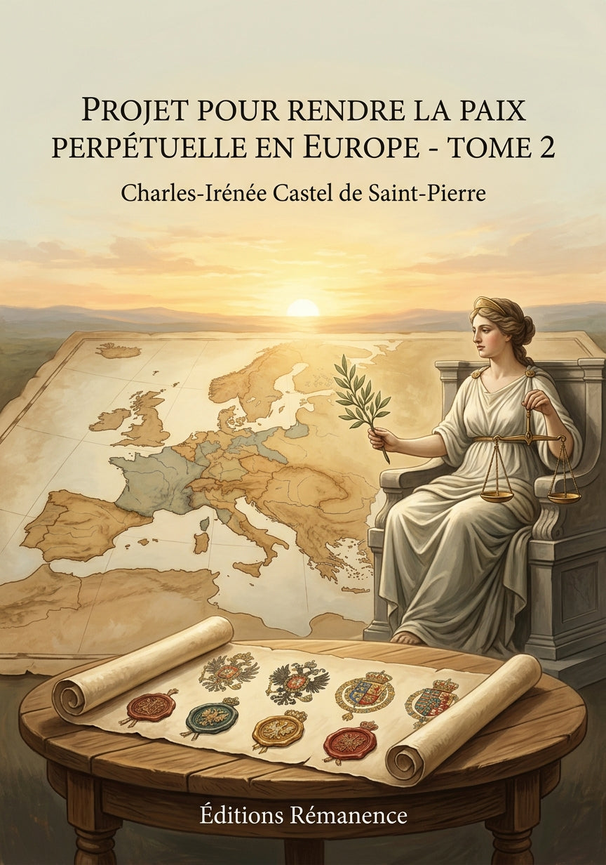 Livre Projet pour rendre la paix perpétuelle en Europe - Tome 2 par Charles-Irénée Castel de Saint-Pierre - Couverture - Editions Remanence
