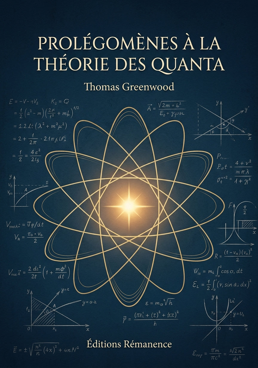 Livre Prolégomènes à la théorie des quanta par Thomas Greenwood - Couverture - Editions Remanence