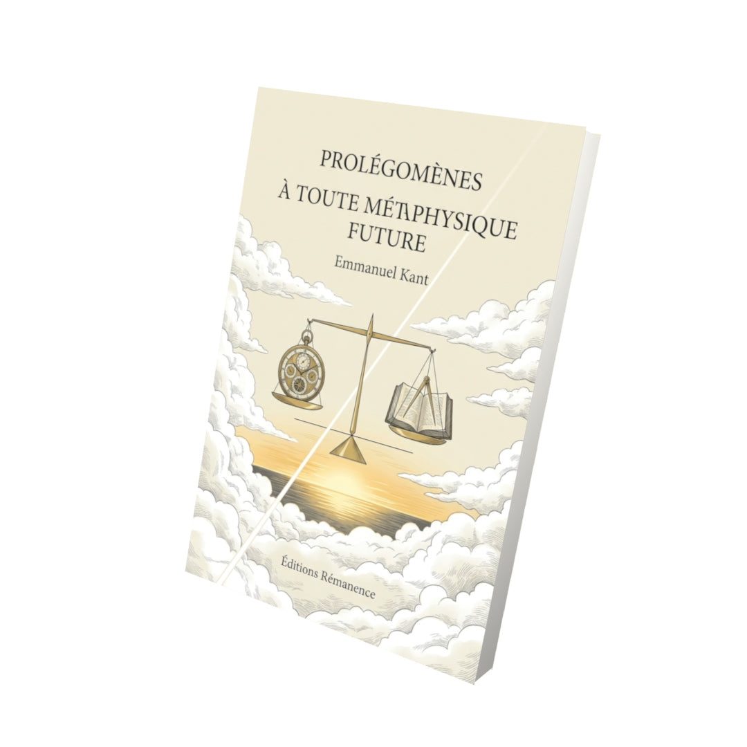 Livre Prolégomènes à toute métaphysique future par Emmanuel Kant - Vue 3D - Editions Remanence