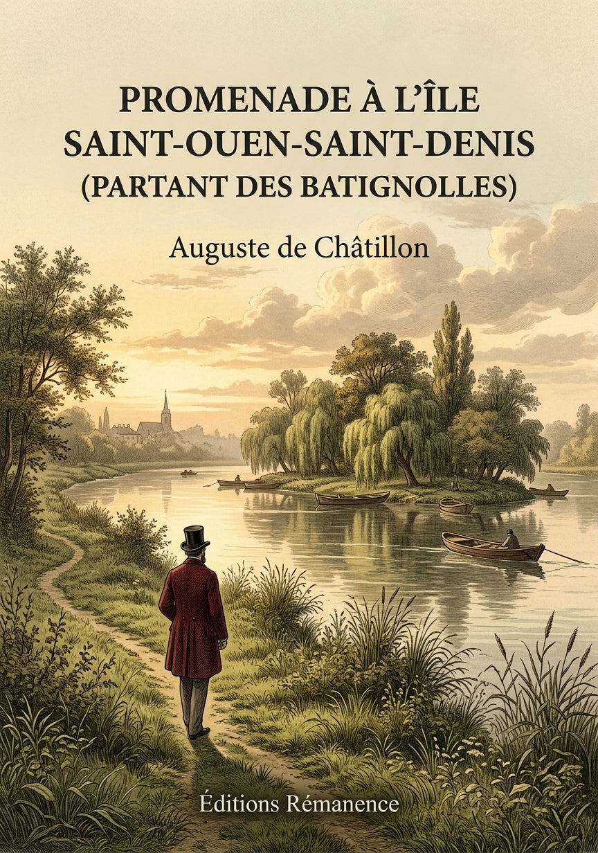 Livre Promenade à l’île Saint-Ouen-Saint-Denis (partant des Batignolles) par Auguste de Châtillon - Couverture - Editions Remanence