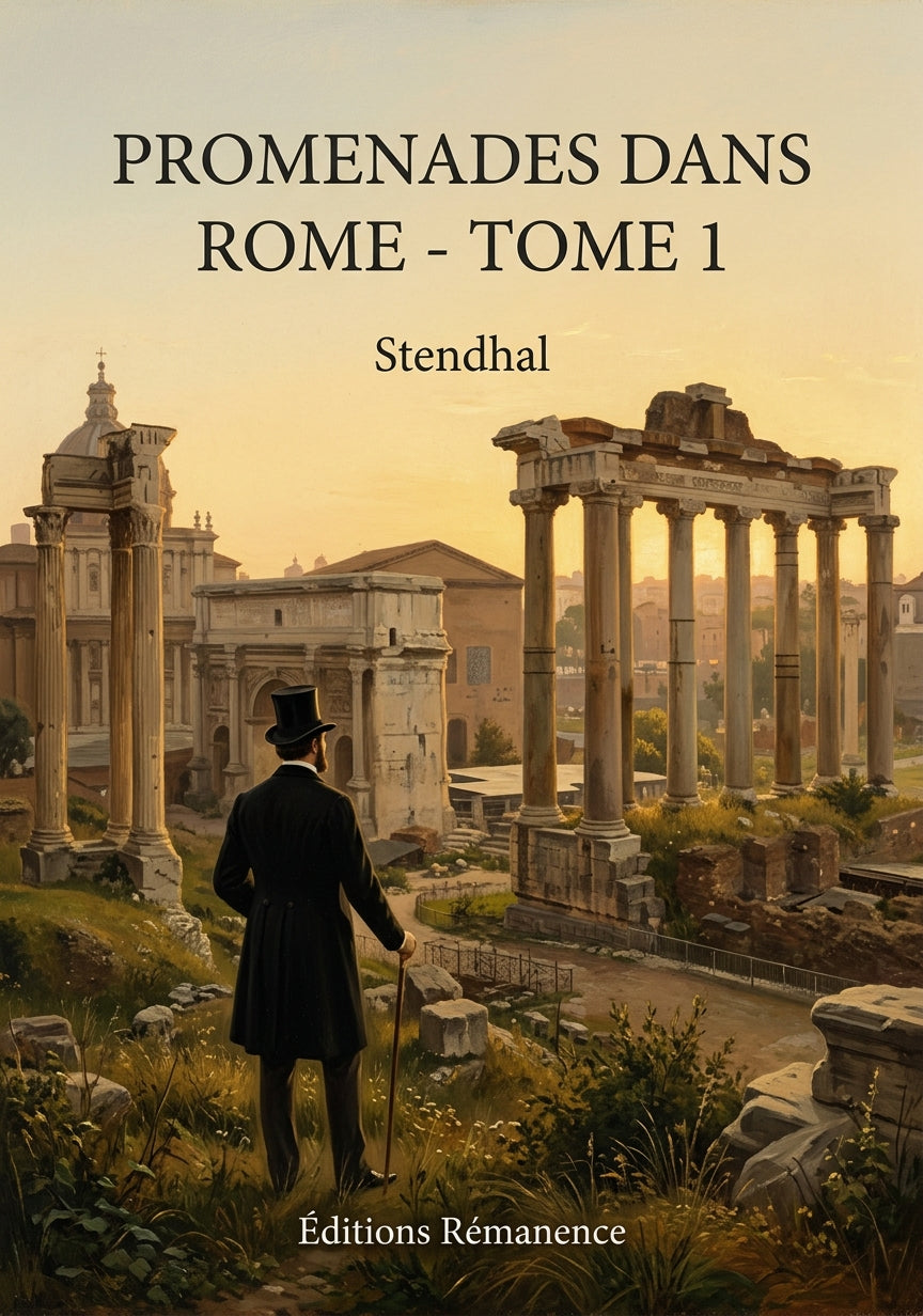 Livre Promenades dans Rome - Tome 1 par Stendhal - Couverture - Editions Remanence