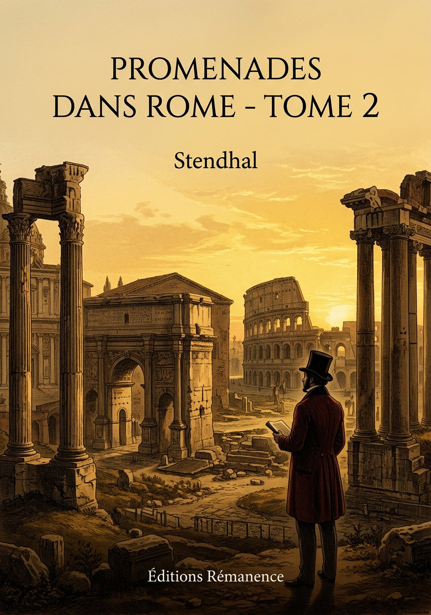 Livre Promenades dans Rome - Tome 2 par Stendhal - Couverture - Editions Remanence