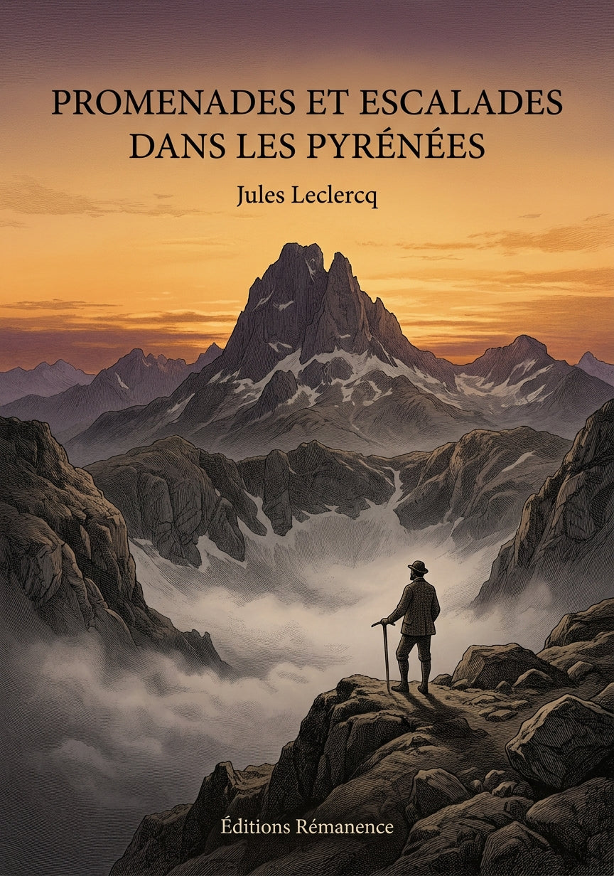 Livre Promenades et escalades dans les Pyrénées par Jules Leclercq - Couverture - Editions Remanence