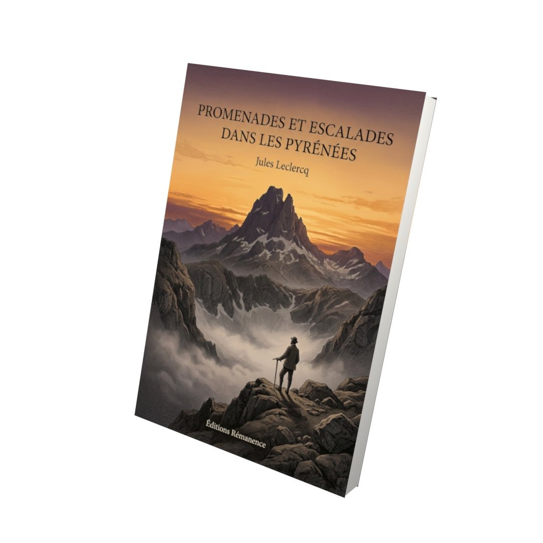 Livre Promenades et escalades dans les Pyrénées par Jules Leclercq - Vue 3D - Editions Remanence