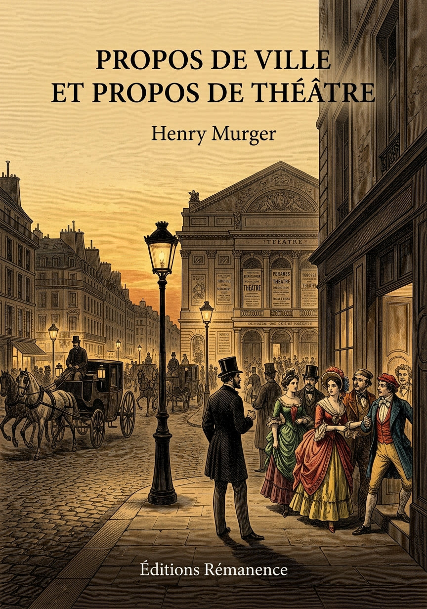 Livre Propos de ville et propos de théâtre par Henry Murger - Couverture - Editions Remanence