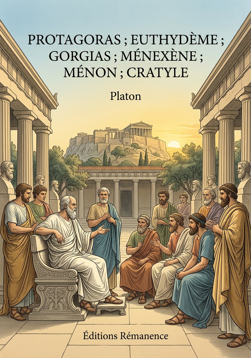 Livre Protagoras ; Euthydème ; Gorgias ; Ménexène ; Ménon ; Cratyle par Platon - Couverture - Editions Remanence