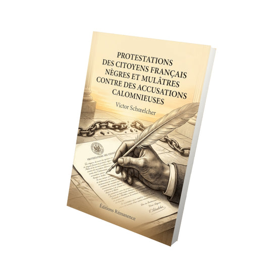 Livre Protestations des citoyens français nègres et mulâtres contre des accusations calomnieuses par Victor Schœlcher - Vue 3D - Editions Remanence