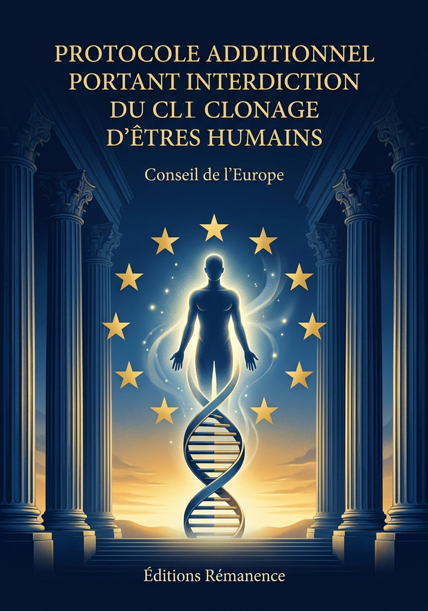 Livre Protocole additionnel portant interdiction du clonage d'êtres humains par Conseil de l’Europe - Couverture - Editions Remanence