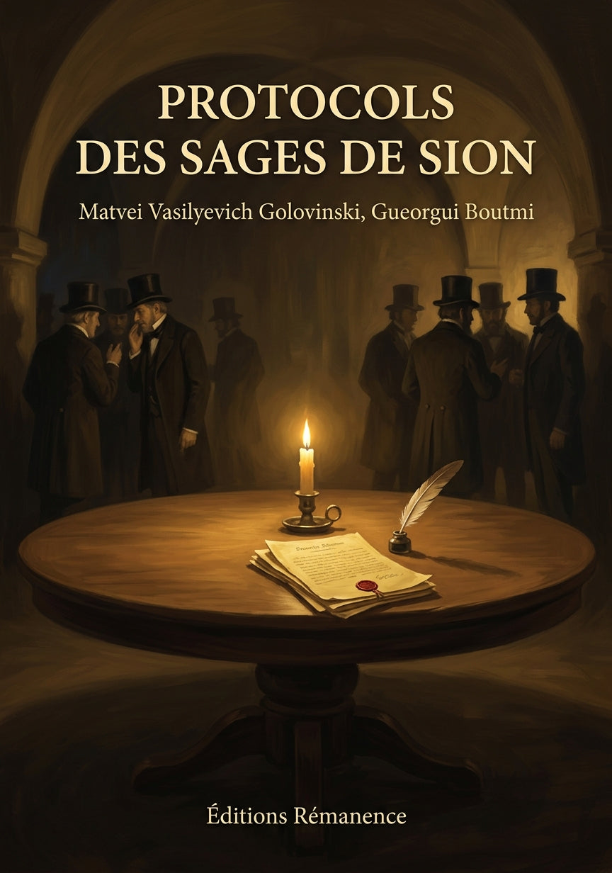 Livre Protocols des Sages de Sion par Matvei Vasilyevich Golovinski, Gueorgui Boutmi - Couverture - Editions Remanence