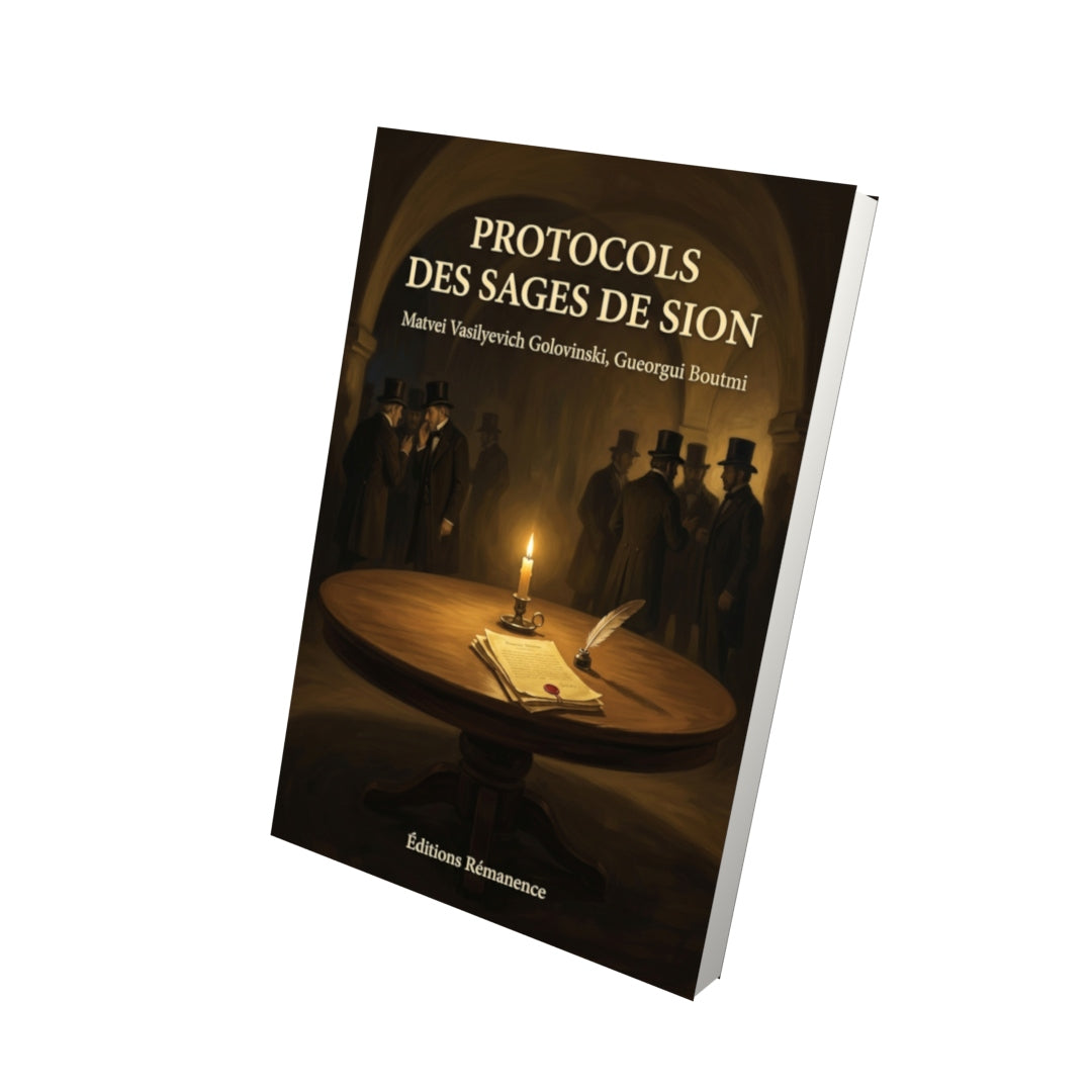 Livre Protocols des Sages de Sion par Matvei Vasilyevich Golovinski, Gueorgui Boutmi - Vue 3D - Editions Remanence