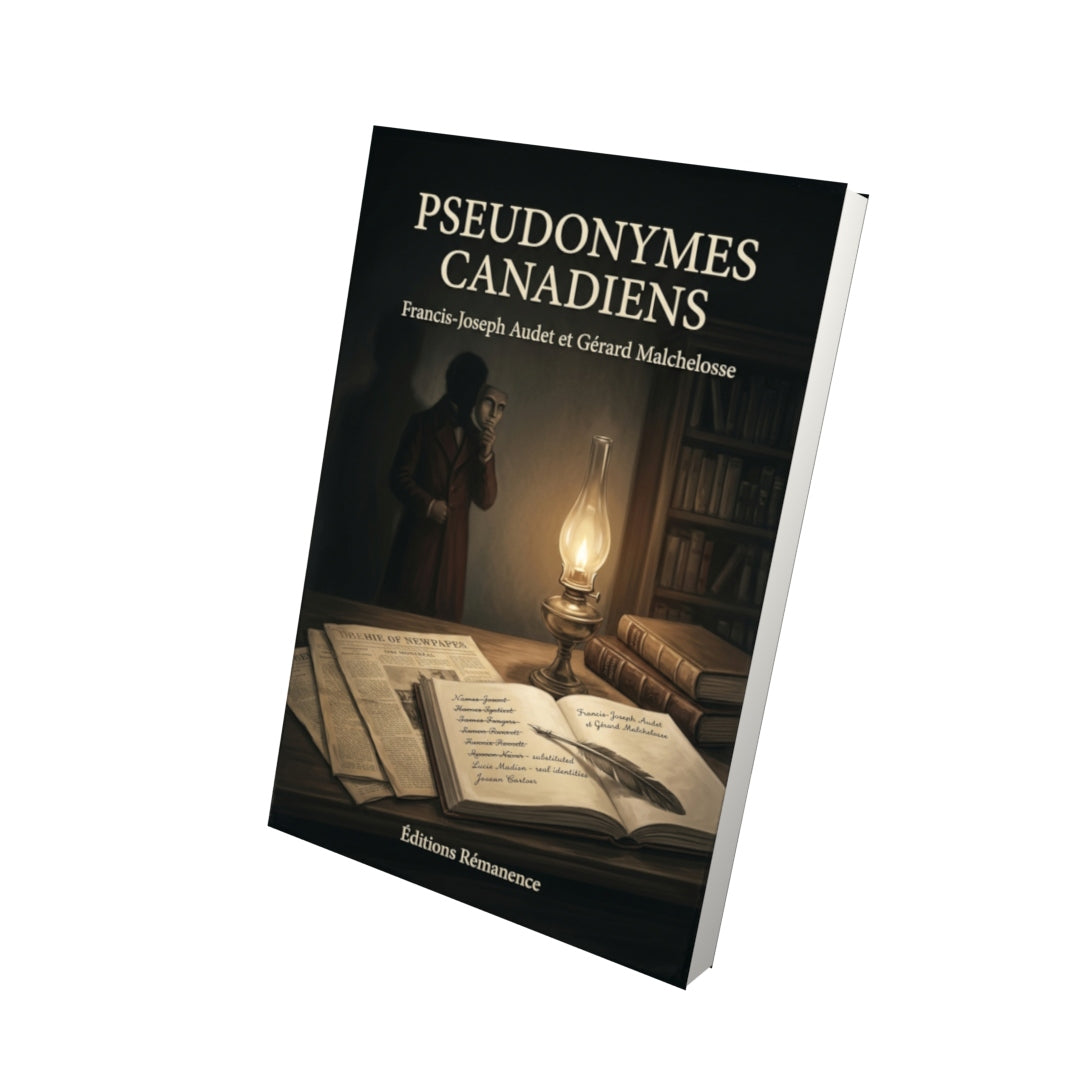 Livre Pseudonymes canadiens par Francis-Joseph Audet et Gérard Malchelosse - Vue 3D - Editions Remanence