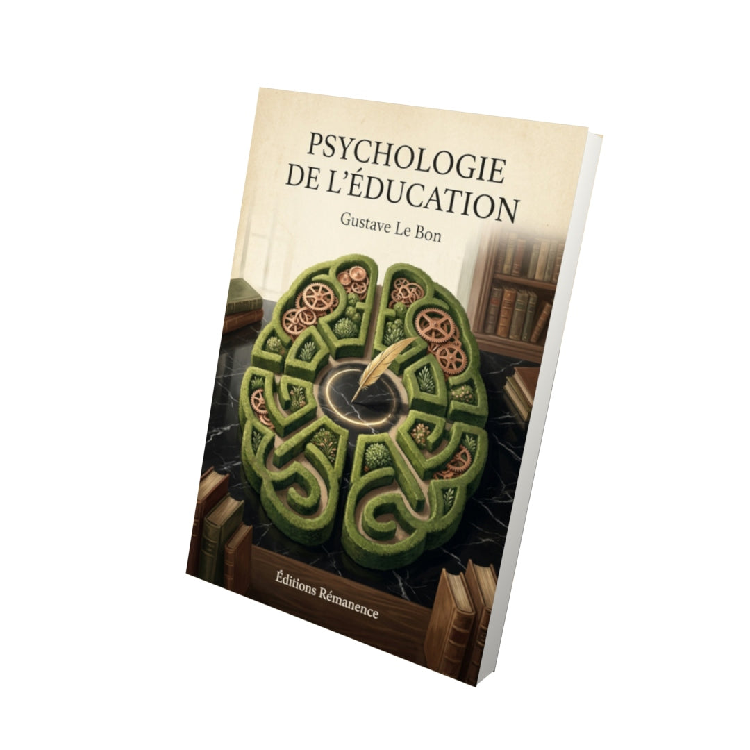 Livre Psychologie de l'éducation - Gustave Le Bon - Vue 3D - Editions Remanence
