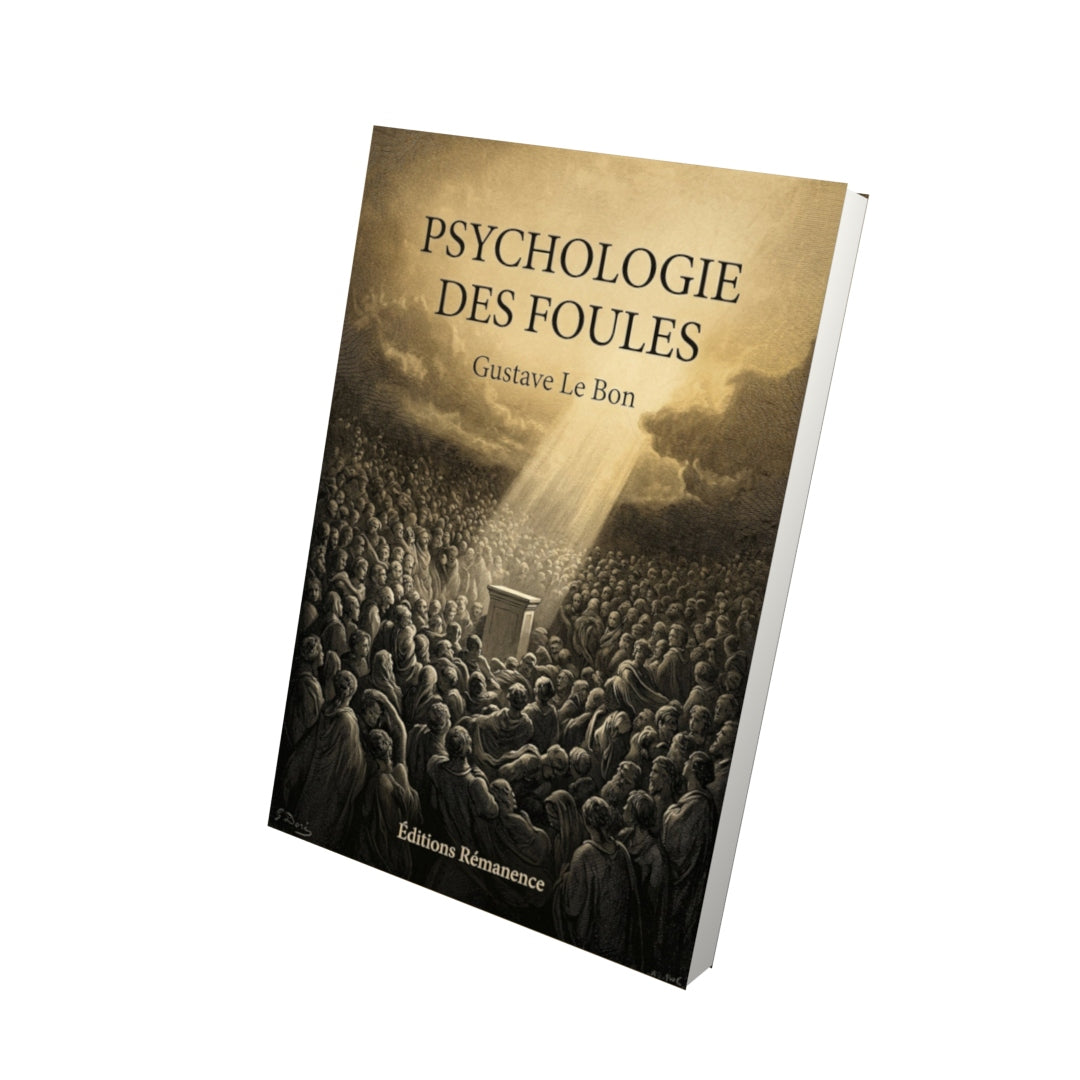 Livre Psychologie des foules - Gustave Le Bon - Vue 3D - Editions Remanence
