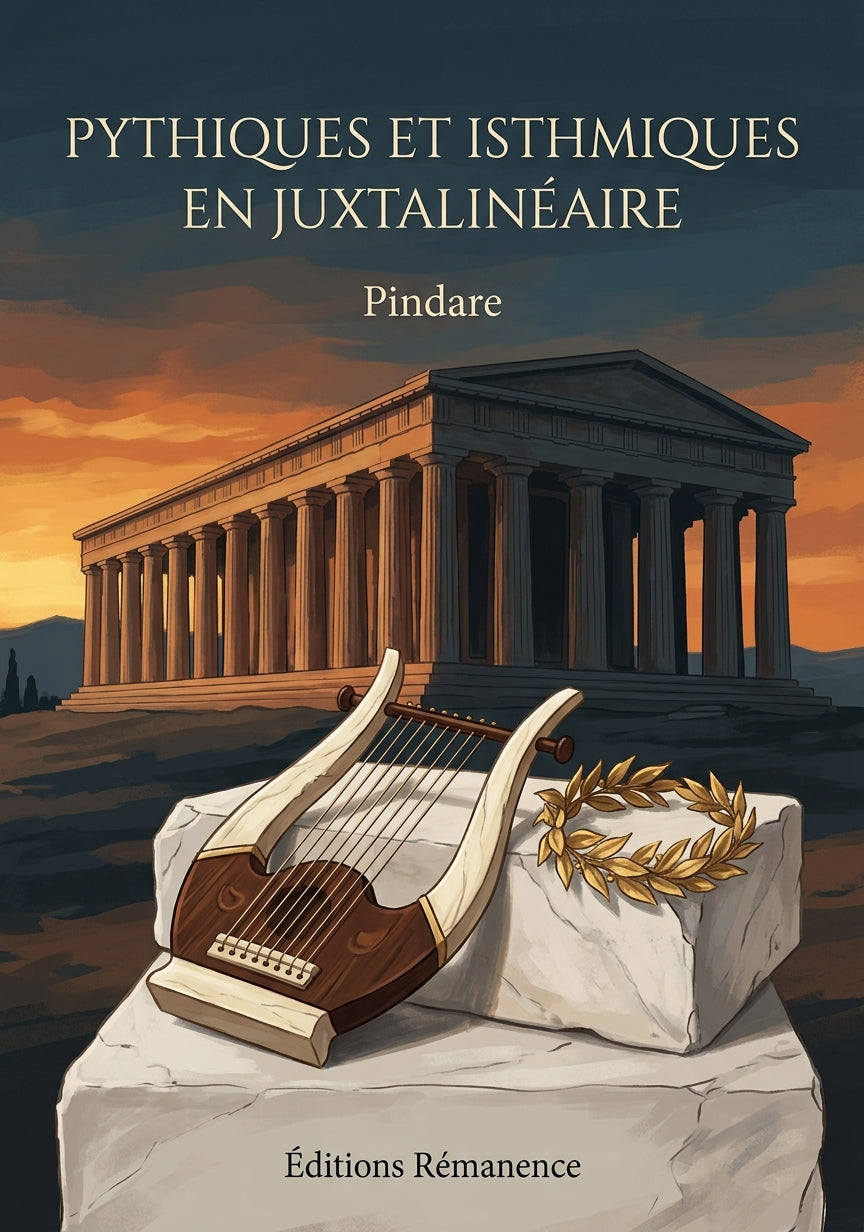 Livre Pythiques et Isthmiques en juxtalinéaire par Pindare - Couverture - Editions Remanence