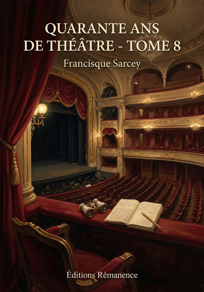 Livre Quarante ans de théâtre - Tome 8 par Francisque Sarcey - Couverture - Editions Remanence