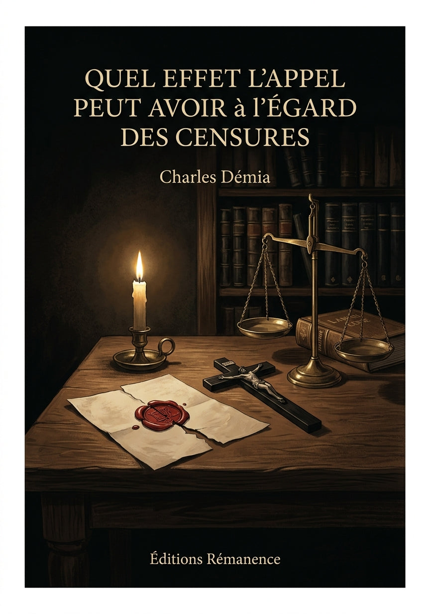 Livre Quel effet l’Appel peut avoir à l’égard des Censures par Charles Démia - Couverture - Editions Remanence