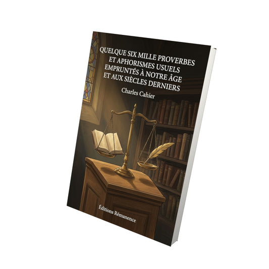 Livre Quelque six mille proverbes et aphorismes usuels empruntés à notre âge et aux siècles derniers par Charles Cahier - Vue 3D - Editions Remanence