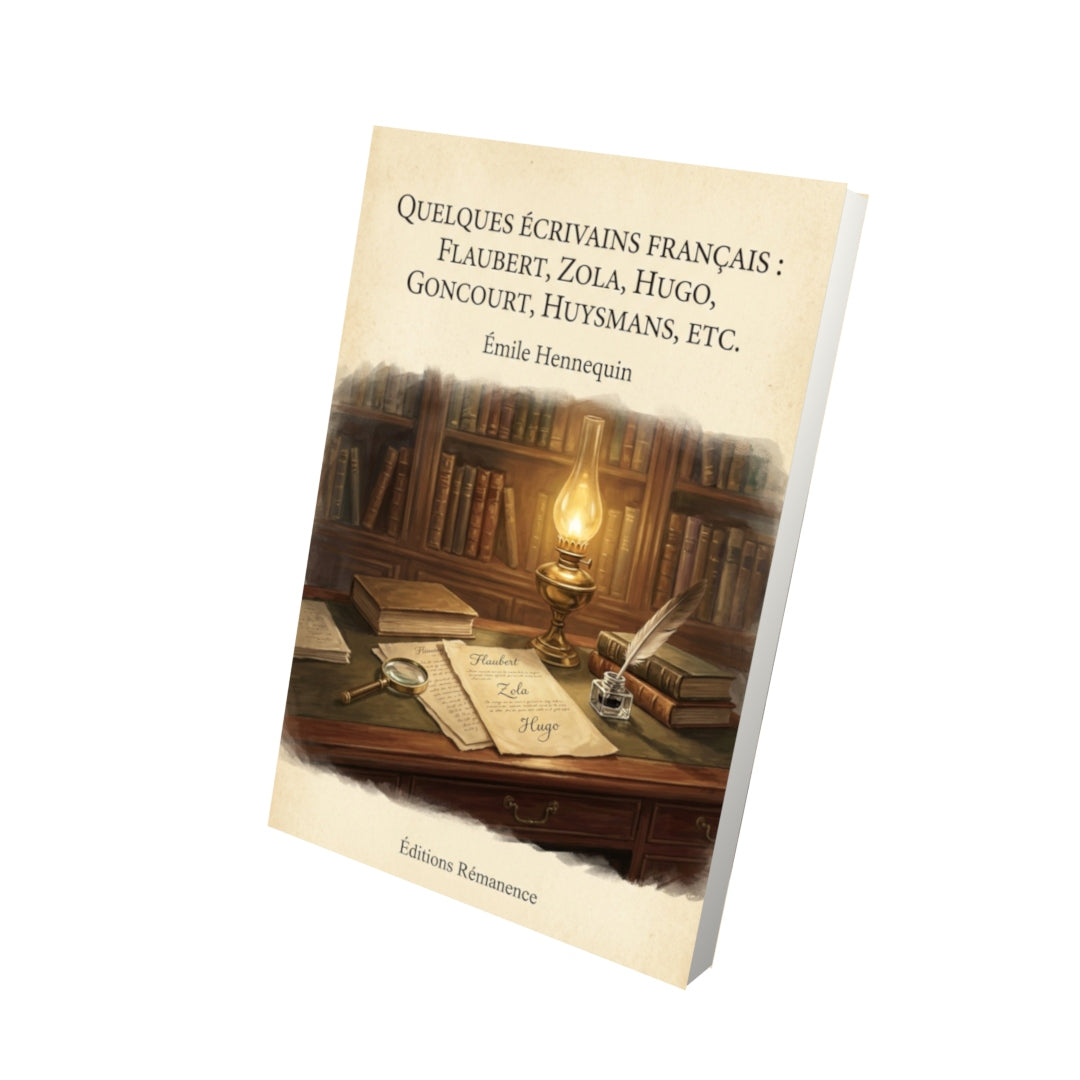 Livre Quelques écrivains français : Flaubert, Zola, Hugo, Goncourt, Huysmans, etc. - Émile Hennequin - Vue 3D - Editions Remanence