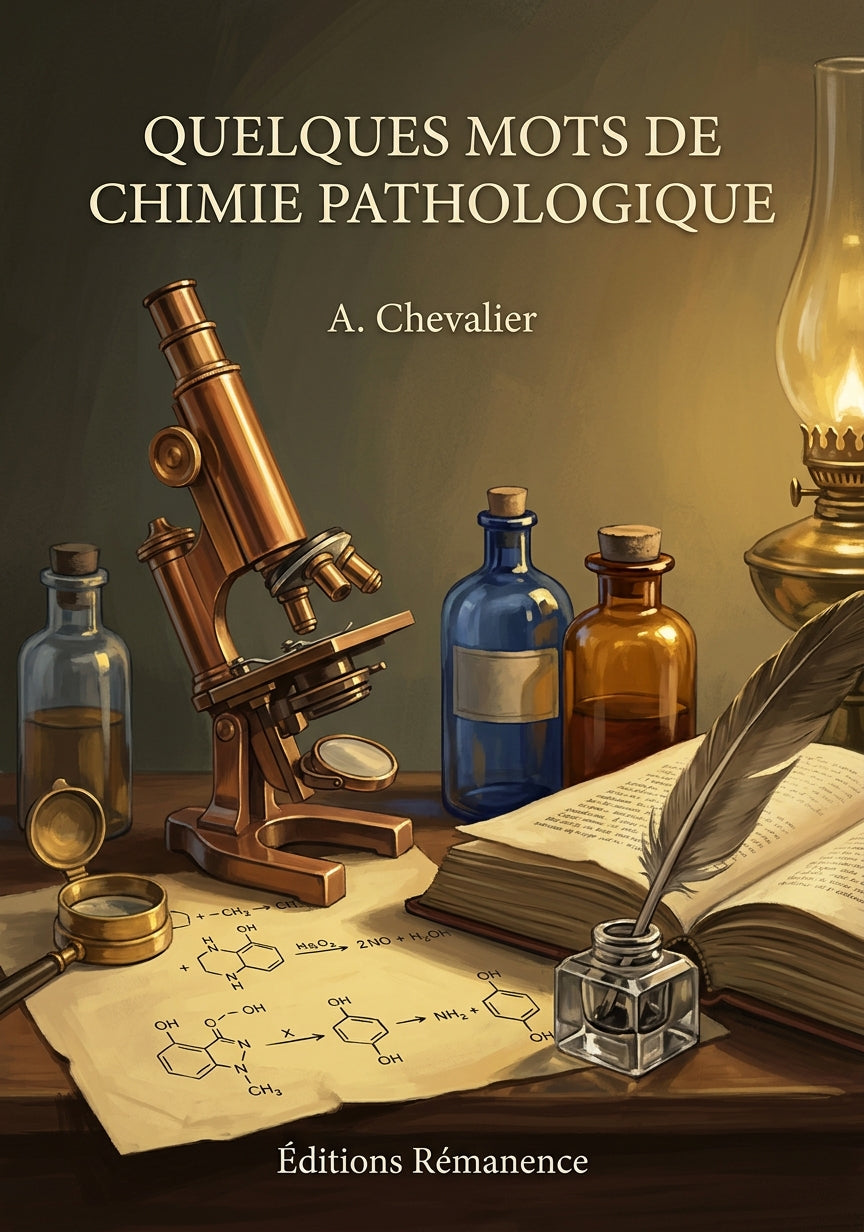 Livre Quelques mots de chimie pathologique par A. Chevalier - Couverture - Editions Remanence