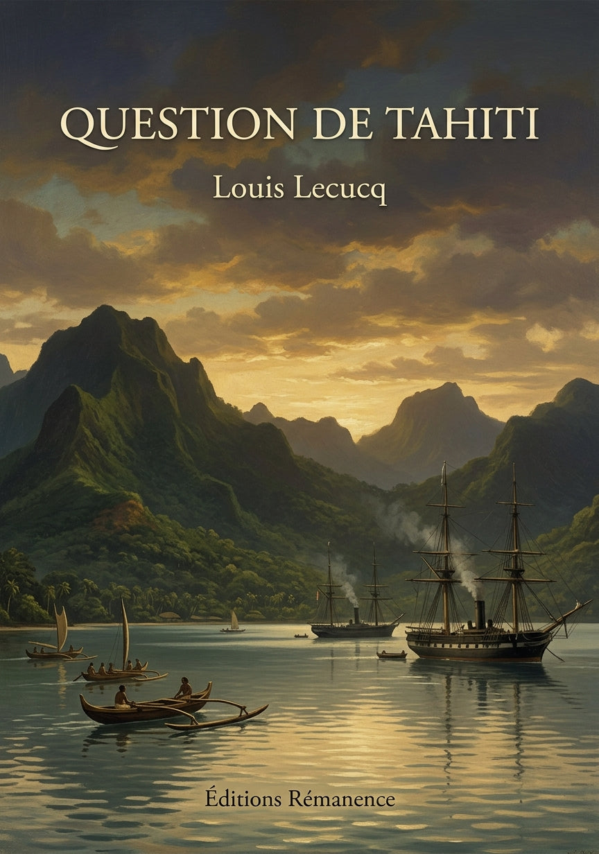 Livre Question de Tahiti par Louis Lecucq - Couverture - Editions Remanence
