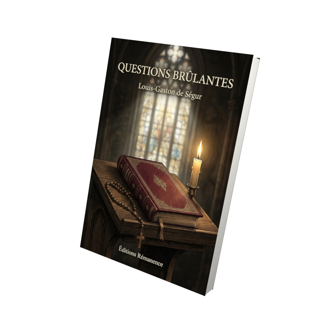 Livre Questions brûlantes - Louis-Gaston de Ségur - Vue 3D - Editions Remanence