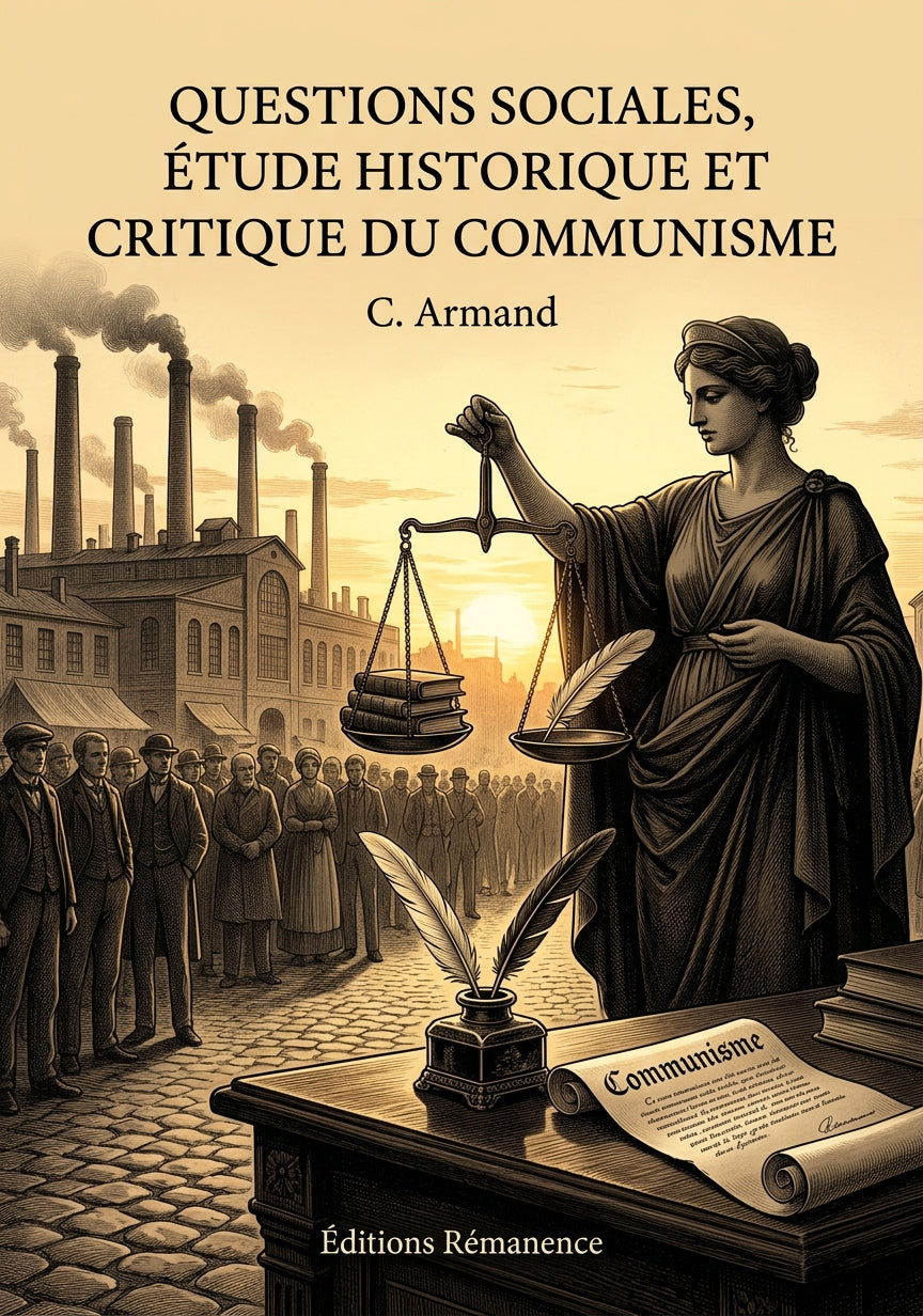 Livre Questions sociales, étude historique et critique du communisme par C. Armand - Couverture - Editions Remanence
