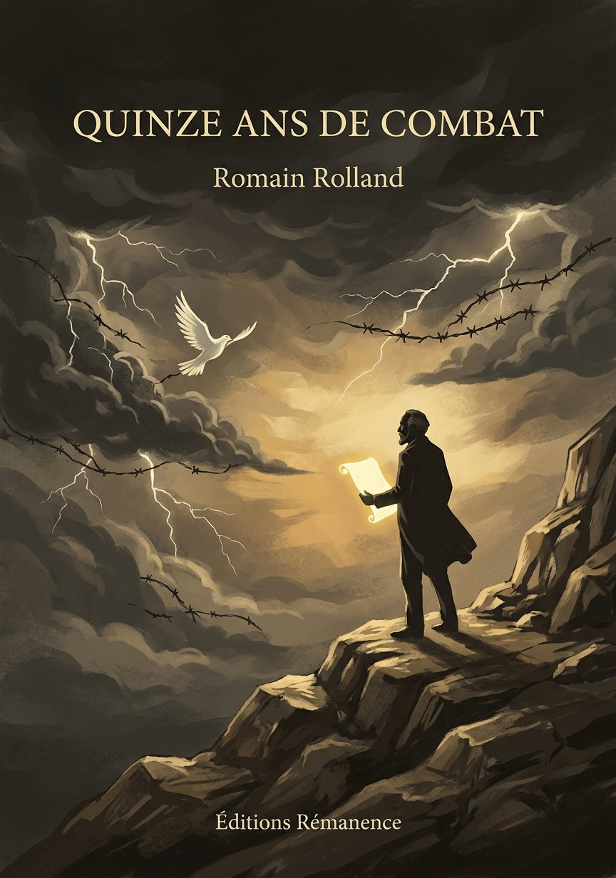 Livre Quinze Ans de combat par Romain Rolland - Couverture - Editions Remanence