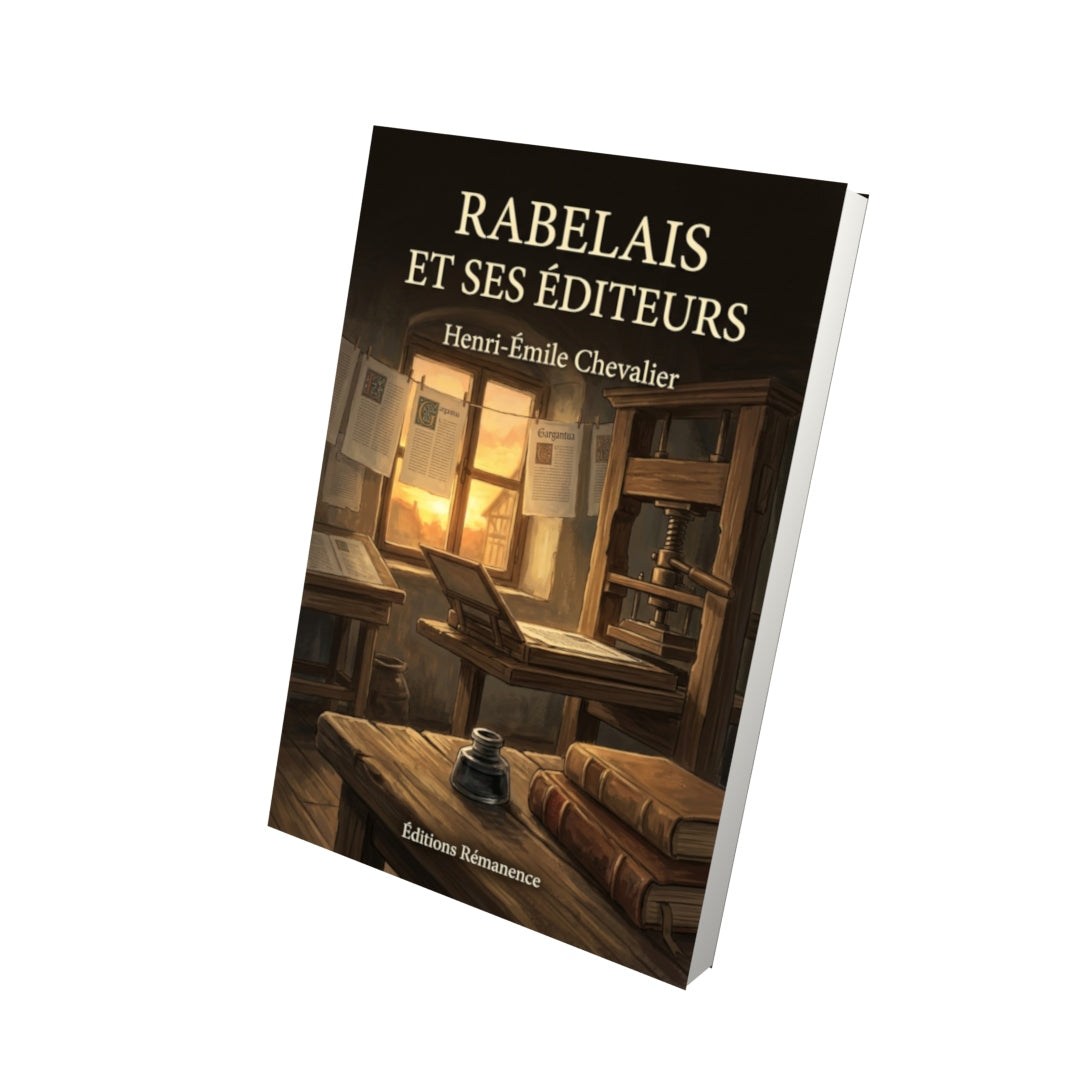 Livre Rabelais et ses éditeurs par Henri-Émile Chevalier - Vue 3D - Editions Remanence