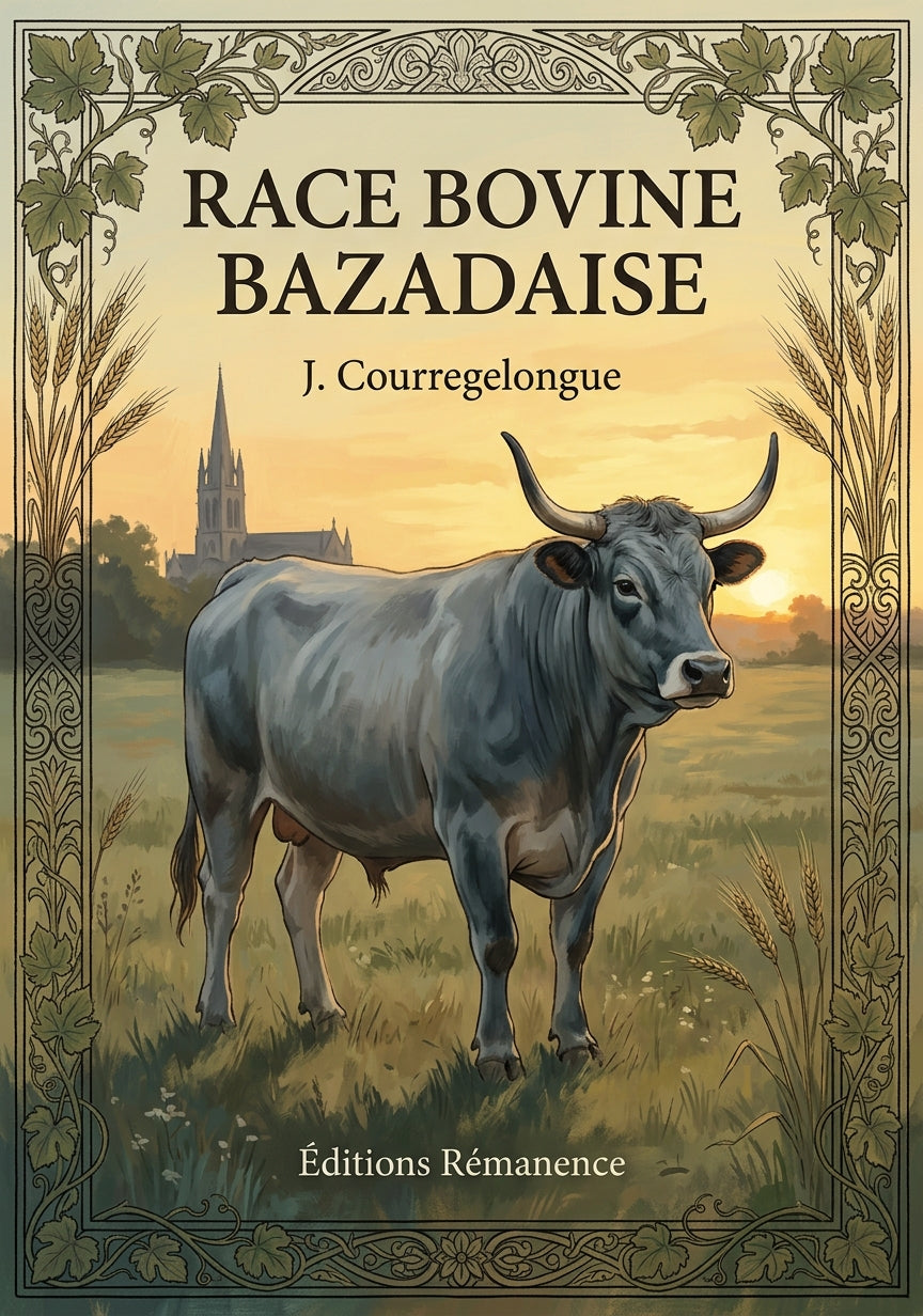 Livre Race bovine bazadaise par J. Courregelongue - Couverture - Editions Remanence