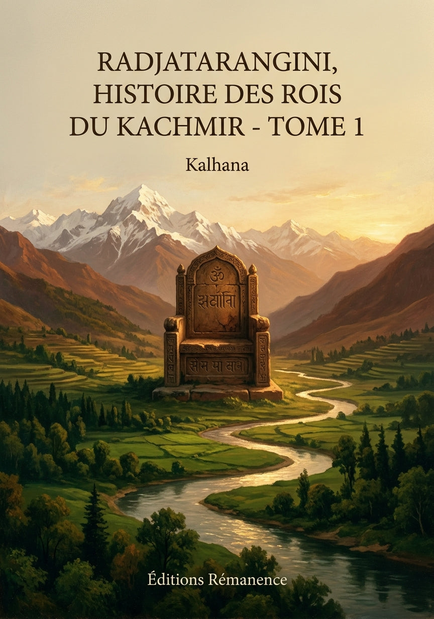 Livre Radjatarangini, histoire des rois du Kachmir - Tome 1 par Kalhana - Couverture - Editions Remanence