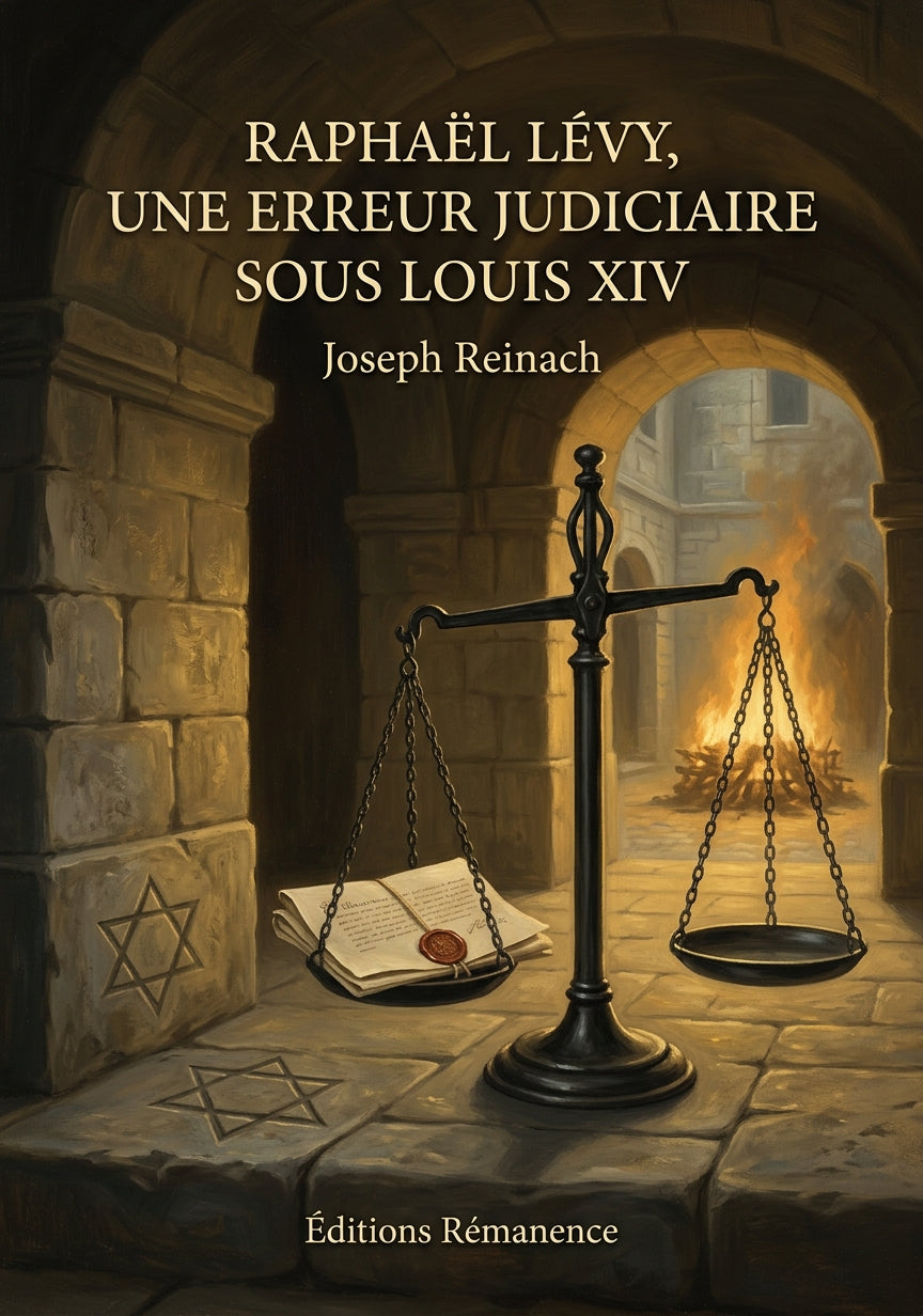 Livre Raphaël Lévy, une erreur judiciaire sous Louis XIV par Joseph Reinach - Couverture - Editions Remanence